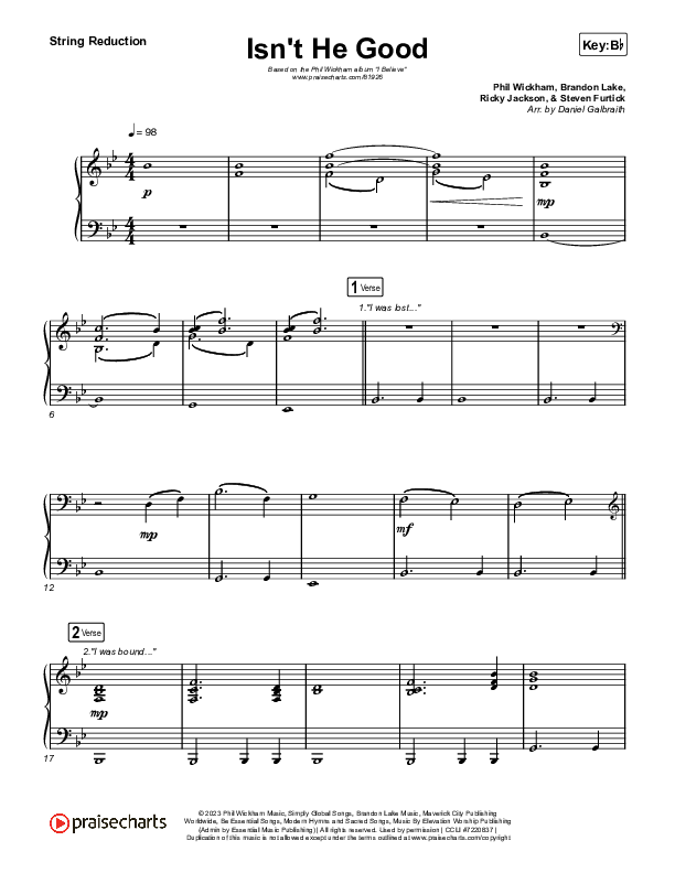 Isn't He Good String Reduction (Phil Wickham)
