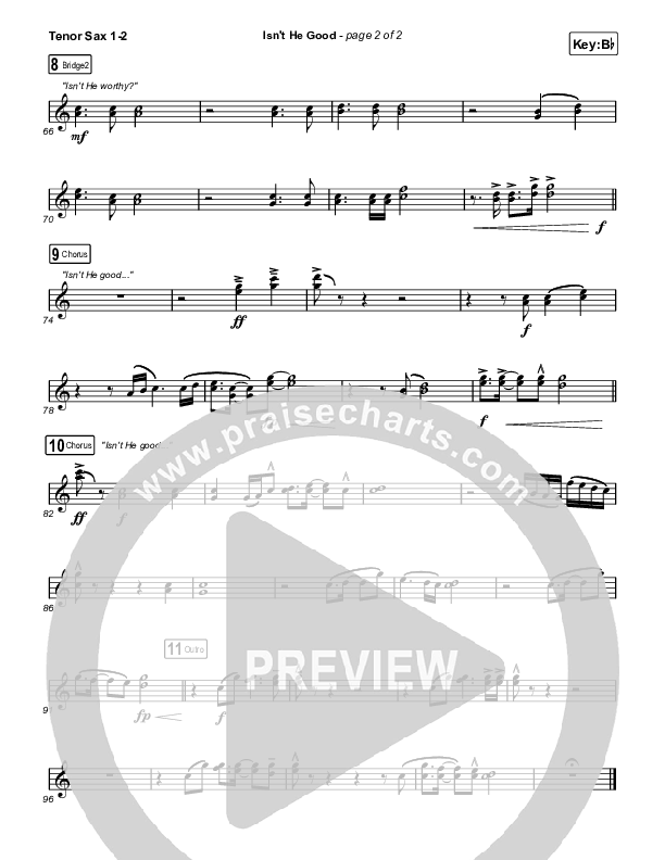 Isn't He Good Tenor Sax 1,2 (Phil Wickham)