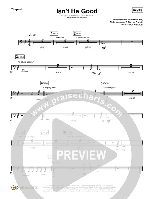 Isn't He Good Timpani (Phil Wickham)