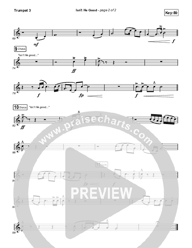 Isn't He Good Trumpet 3 (Phil Wickham)