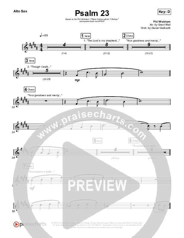 Psalm 23 Sax Pack (Phil Wickham / Tiffany Hudson)