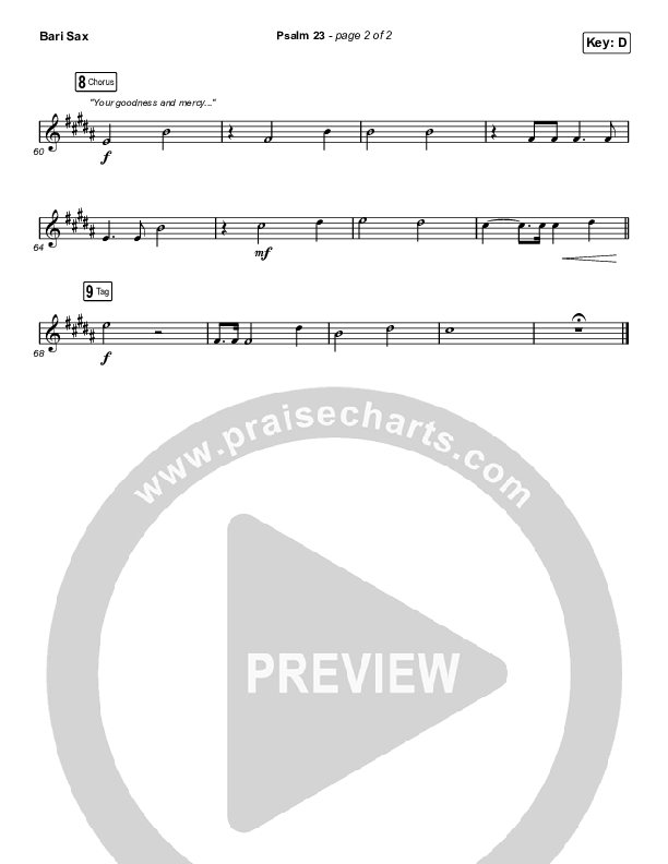 Psalm 23 Bari Sax (Phil Wickham / Tiffany Hudson)