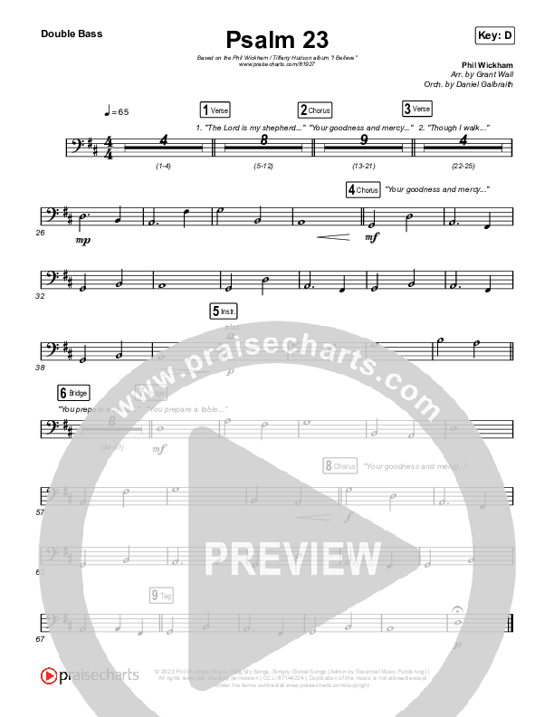 Psalm 23 String Bass (Phil Wickham / Tiffany Hudson)