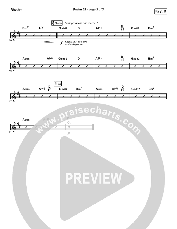 Psalm 23 Rhythm Chart (Phil Wickham / Tiffany Hudson)