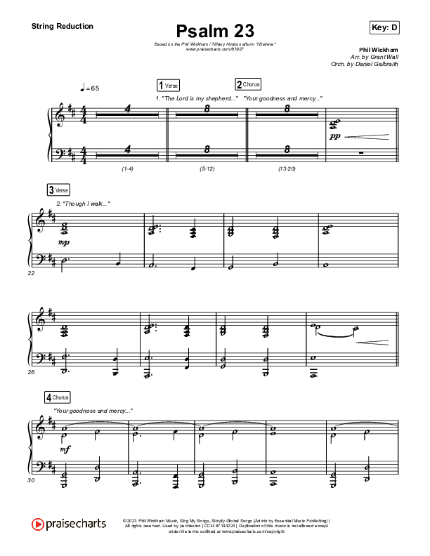 Psalm 23 String Reduction (Phil Wickham / Tiffany Hudson)