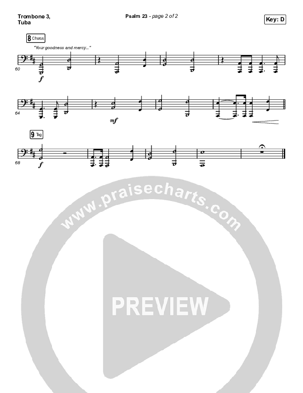 Psalm 23 Trombone 3/Tuba (Phil Wickham / Tiffany Hudson)