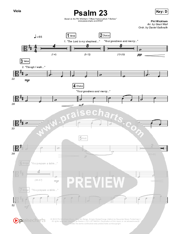 Psalm 23 Viola (Phil Wickham / Tiffany Hudson)