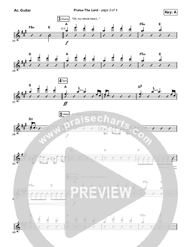 Praise The Lord Acoustic Guitar (Phil Wickham)