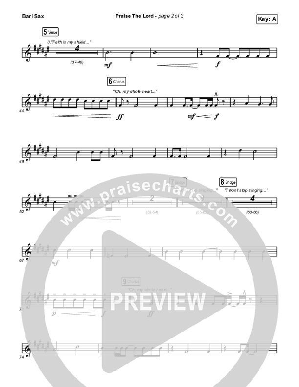 Praise The Lord Bari Sax (Phil Wickham)