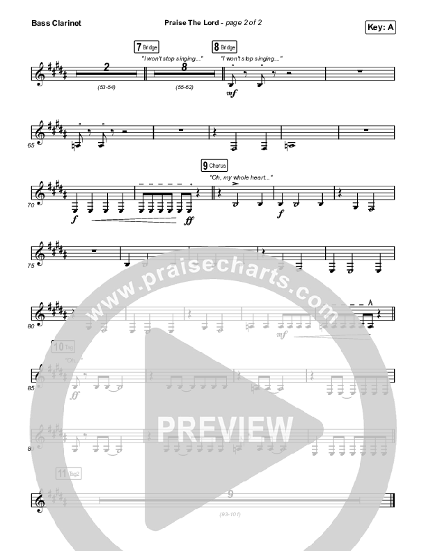 Praise The Lord Bass Clarinet (Phil Wickham)
