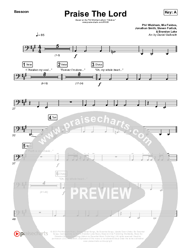 Praise The Lord Bassoon (Phil Wickham)