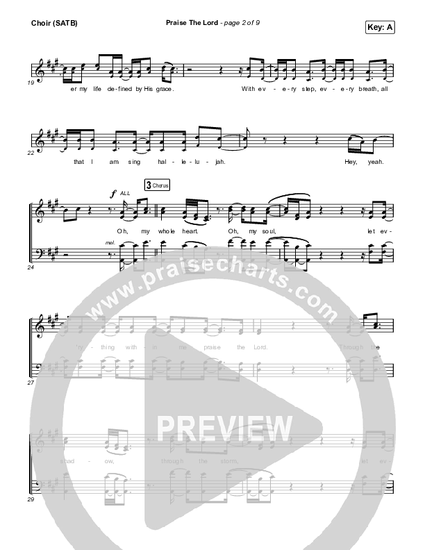Praise The Lord Choir Sheet (SATB) (Phil Wickham)