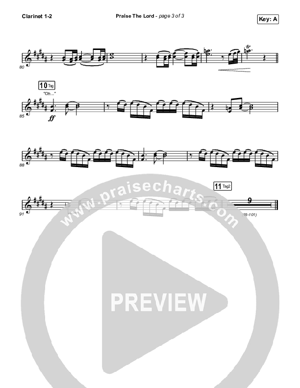 Praise The Lord Clarinet 1/2 (Phil Wickham)
