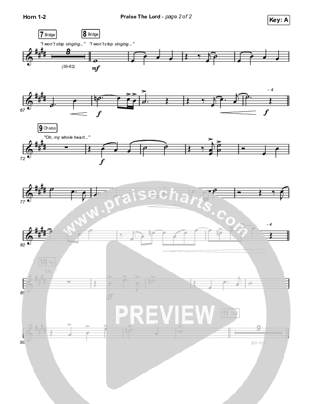 Praise The Lord French Horn 1,2 (Phil Wickham)