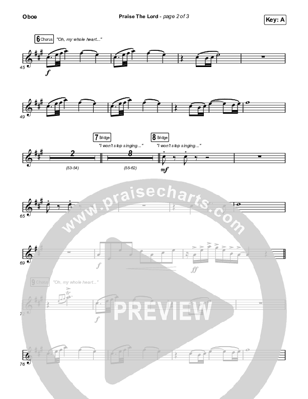 Praise The Lord Oboe (Phil Wickham)