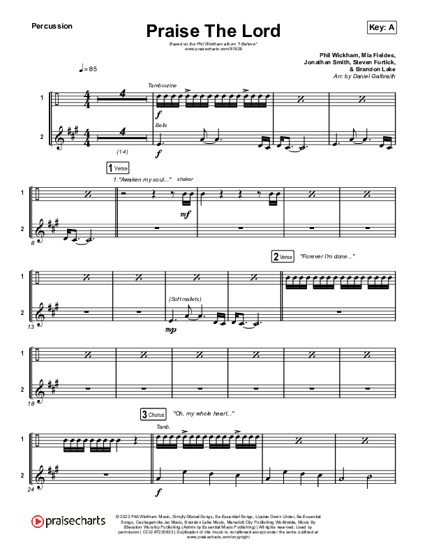 Praise The Lord Percussion (Phil Wickham)