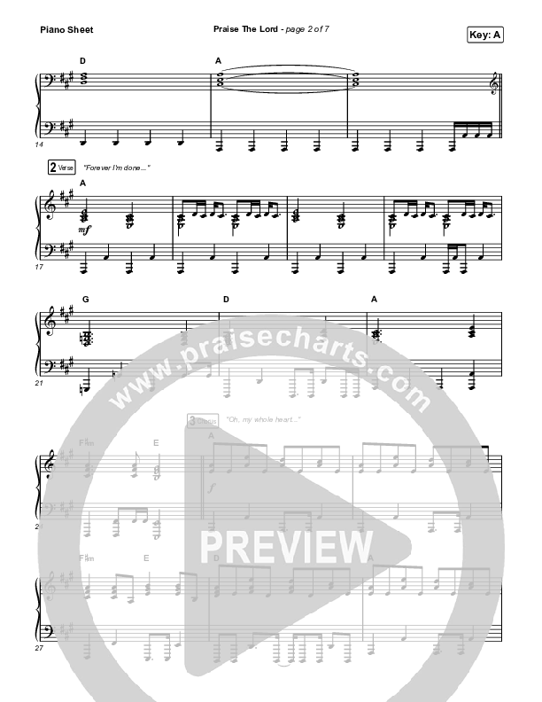Praise The Lord Piano Sheet (Phil Wickham)