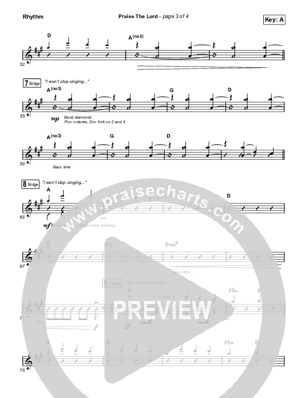 Praise The Lord Rhythm Chart (Phil Wickham)