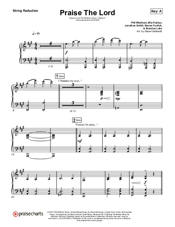 Praise The Lord String Reduction (Phil Wickham)