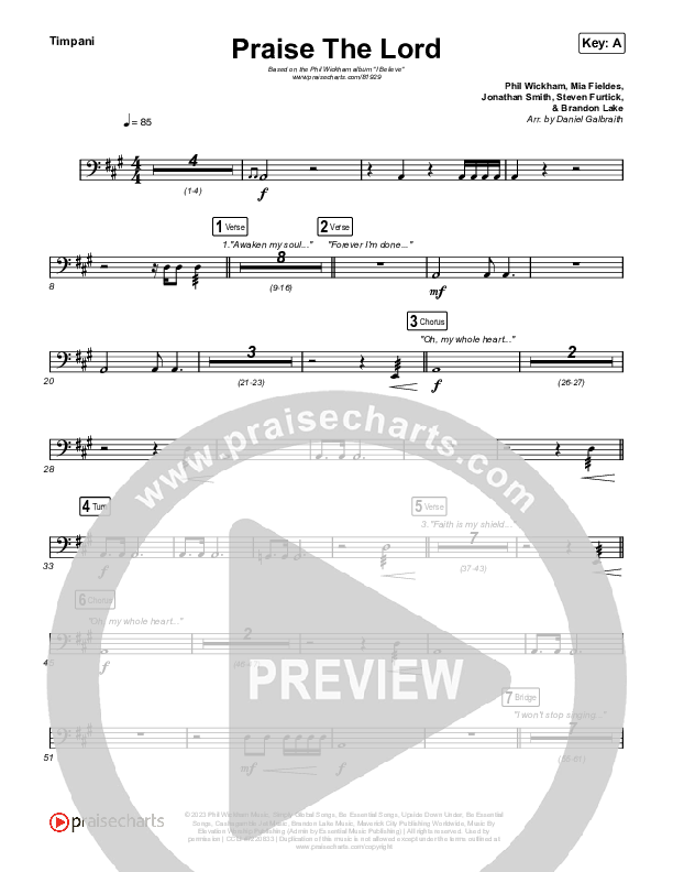 Praise The Lord Timpani (Phil Wickham)