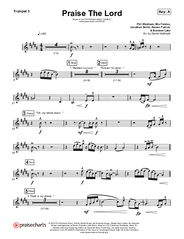 Praise The Lord Trumpet 3 (Phil Wickham)
