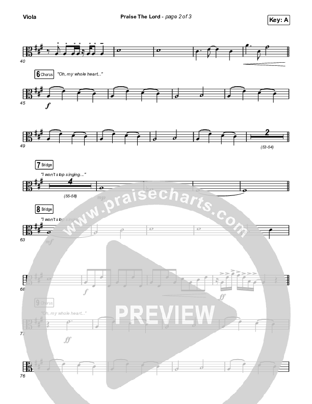 Praise The Lord Viola (Phil Wickham)