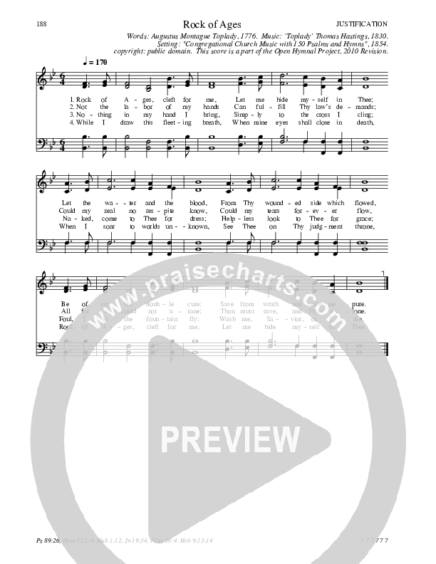 Rock of Ages Hymn Sheet (SATB) (Traditional Hymn)