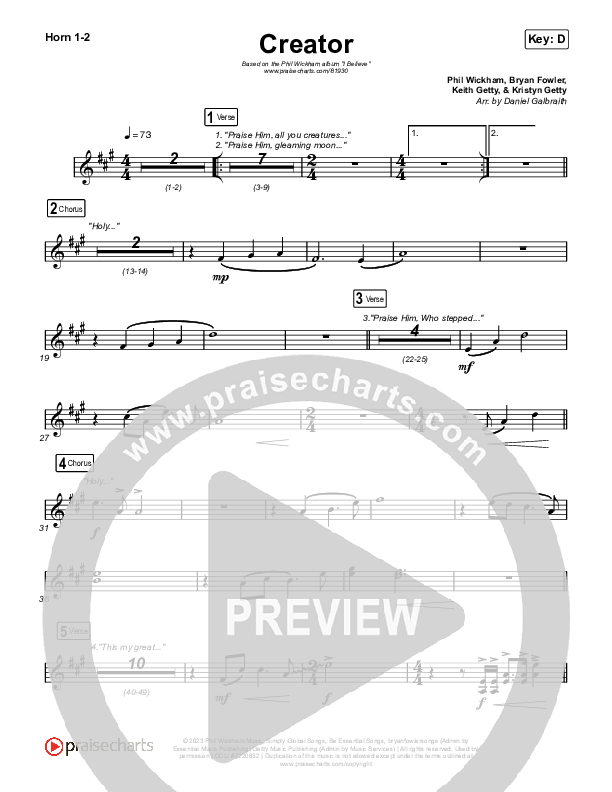 Creator French Horn 1,2 (Phil Wickham)