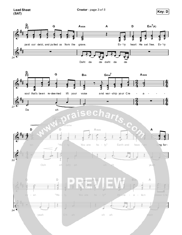 Creator Lead Sheet (SAT) (Phil Wickham)