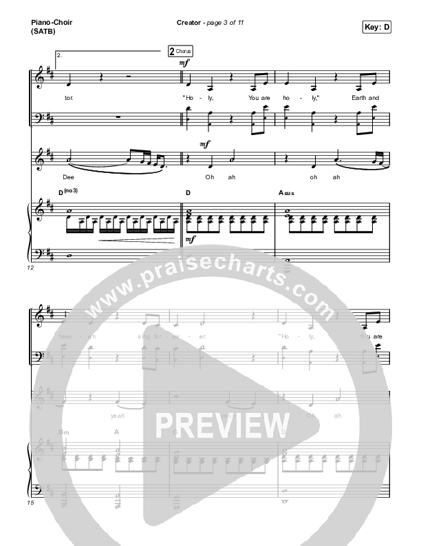 Creator Piano/Vocal (SATB) (Phil Wickham)