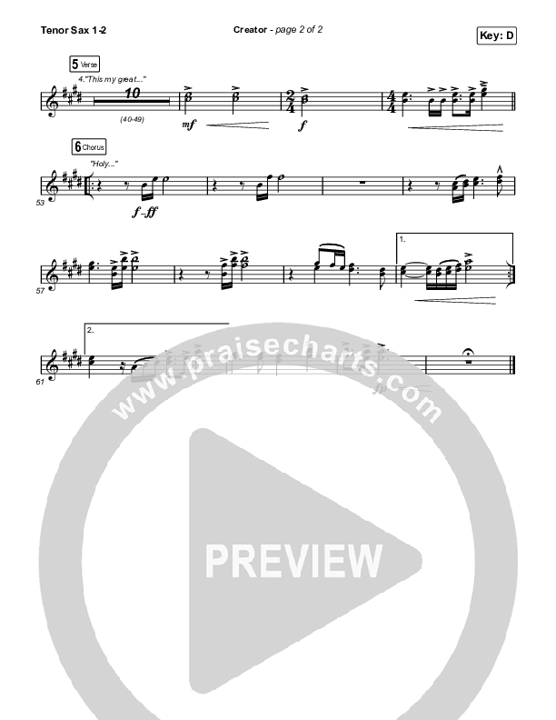 Creator Tenor Sax 1,2 (Phil Wickham)