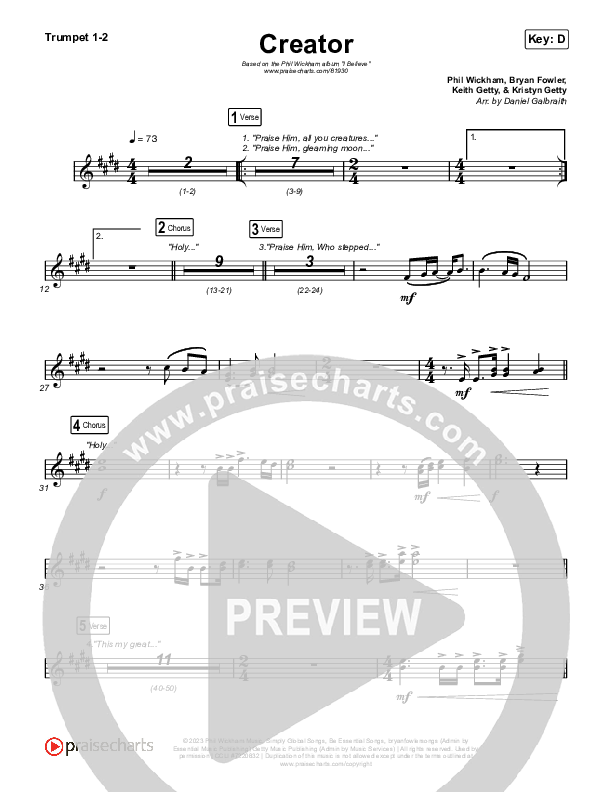 Creator Trumpet 1,2 (Phil Wickham)