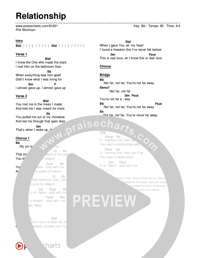Relationship Chords & Lyrics (Phil Wickham)
