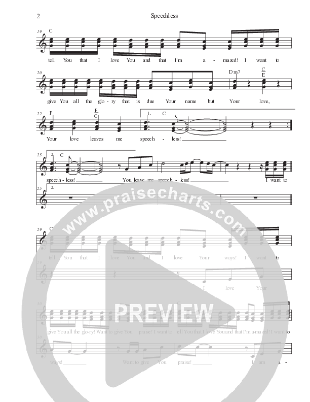 Speechless Lead Sheet Melody (Dennis Jernigan)