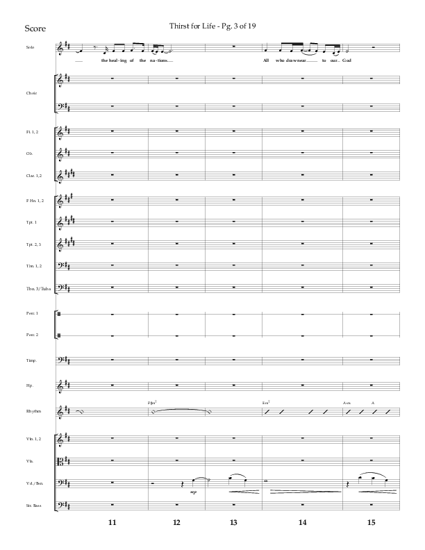 Thirst For Life (Choral Anthem SATB) Orchestration (Lifeway Choral / Arr. David Wise / Orch. David Shipps)