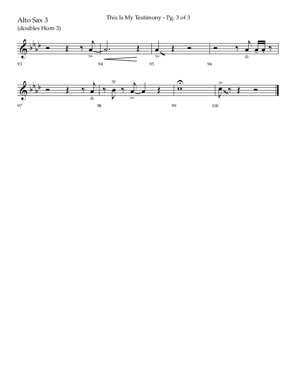 This Is My Testimony with I Love To Tell The Story (Choral Anthem SATB) Alto Sax (Lifeway Choral / Arr. Bradley Knight)