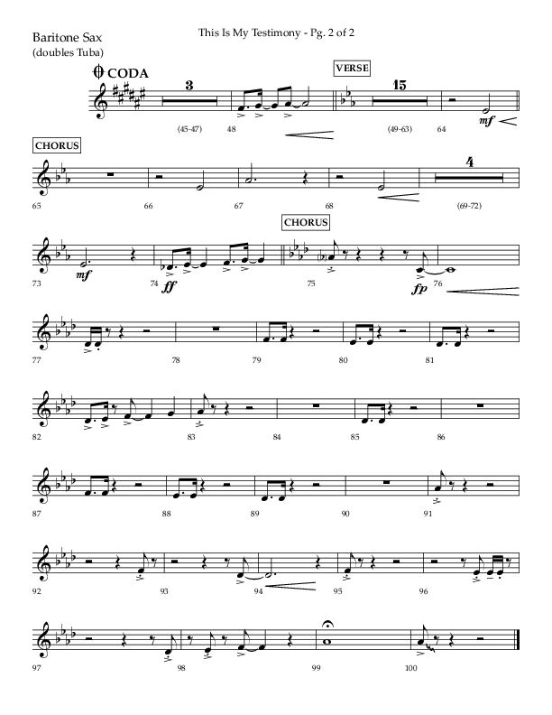This Is My Testimony with I Love To Tell The Story (Choral Anthem SATB) Bari Sax (Lifeway Choral / Arr. Bradley Knight)