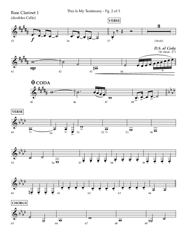This Is My Testimony with I Love To Tell The Story (Choral Anthem SATB) Bass Clarinet (Lifeway Choral / Arr. Bradley Knight)