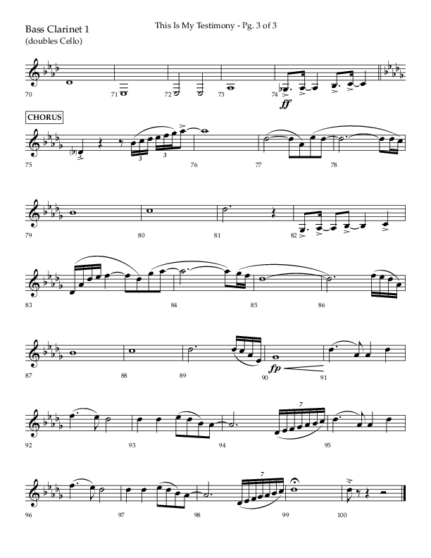 This Is My Testimony with I Love To Tell The Story (Choral Anthem SATB) Bass Clarinet (Lifeway Choral / Arr. Bradley Knight)