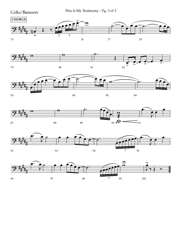 This Is My Testimony with I Love To Tell The Story (Choral Anthem SATB) Cello (Lifeway Choral / Arr. Bradley Knight)