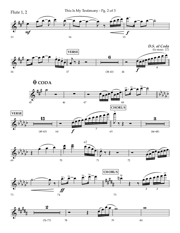 This Is My Testimony with I Love To Tell The Story (Choral Anthem SATB) Flute 1/2 (Lifeway Choral / Arr. Bradley Knight)