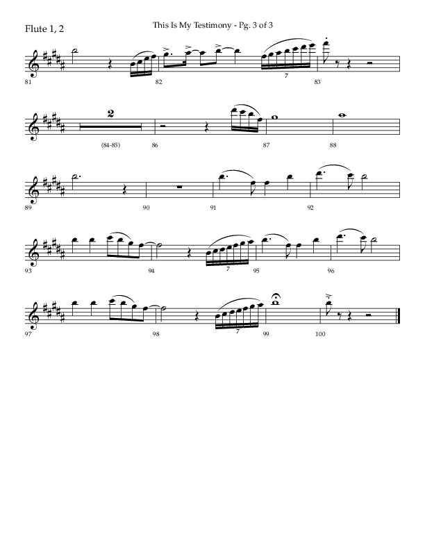 This Is My Testimony with I Love To Tell The Story (Choral Anthem SATB) Flute 1/2 (Lifeway Choral / Arr. Bradley Knight)
