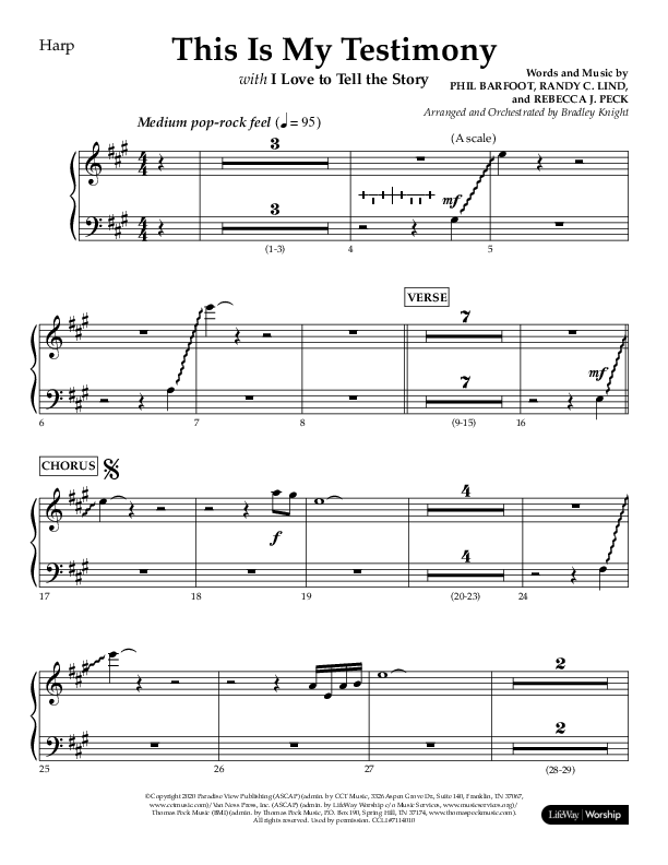 This Is My Testimony with I Love To Tell The Story (Choral Anthem SATB) Harp (Lifeway Choral / Arr. Bradley Knight)