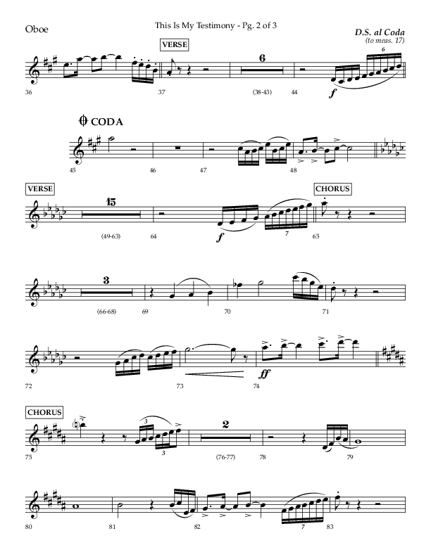 This Is My Testimony with I Love To Tell The Story (Choral Anthem SATB) Oboe (Lifeway Choral / Arr. Bradley Knight)