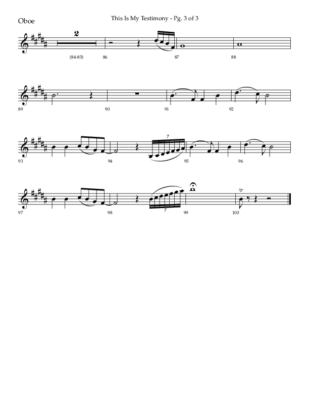 This Is My Testimony with I Love To Tell The Story (Choral Anthem SATB) Oboe (Lifeway Choral / Arr. Bradley Knight)