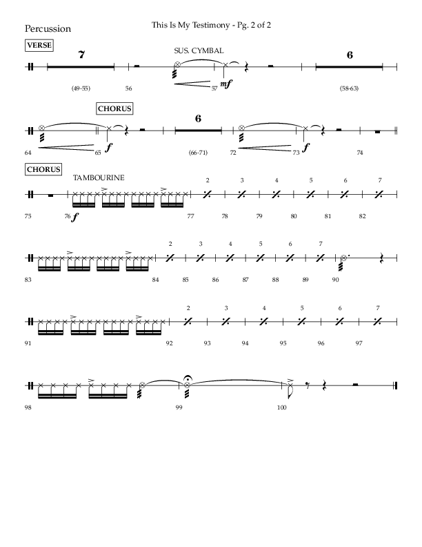 This Is My Testimony with I Love To Tell The Story (Choral Anthem SATB) Percussion (Lifeway Choral / Arr. Bradley Knight)