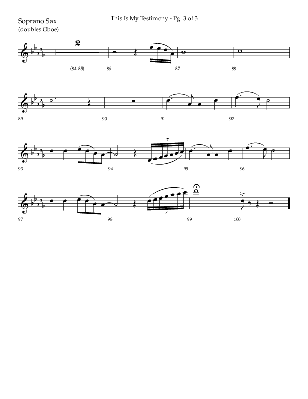 This Is My Testimony with I Love To Tell The Story (Choral Anthem SATB) Soprano Sax (Lifeway Choral / Arr. Bradley Knight)