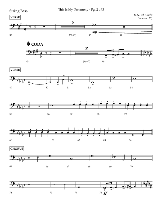 This Is My Testimony with I Love To Tell The Story (Choral Anthem SATB) String Bass (Lifeway Choral / Arr. Bradley Knight)