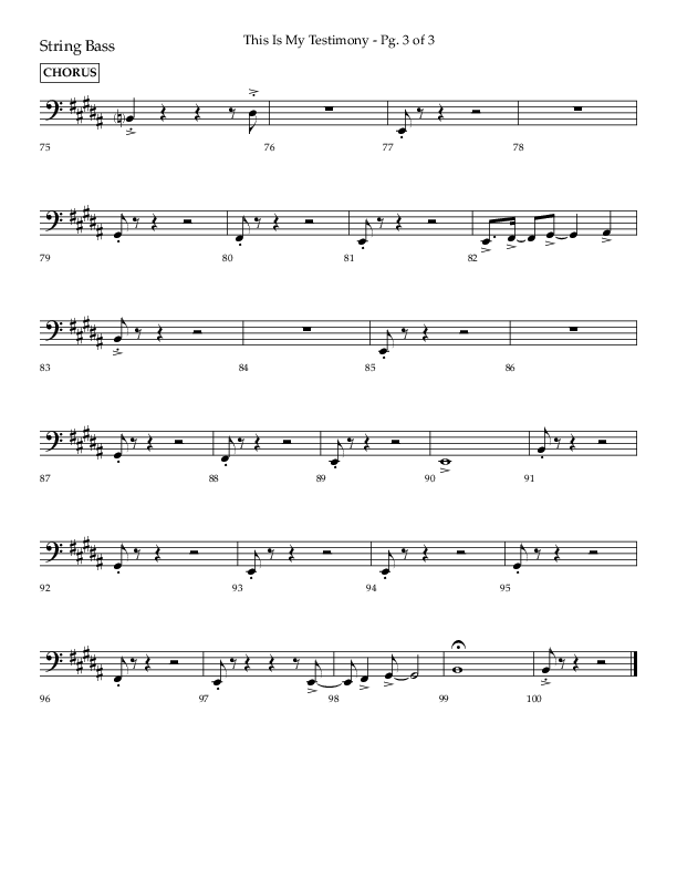 This Is My Testimony with I Love To Tell The Story (Choral Anthem SATB) String Bass (Lifeway Choral / Arr. Bradley Knight)