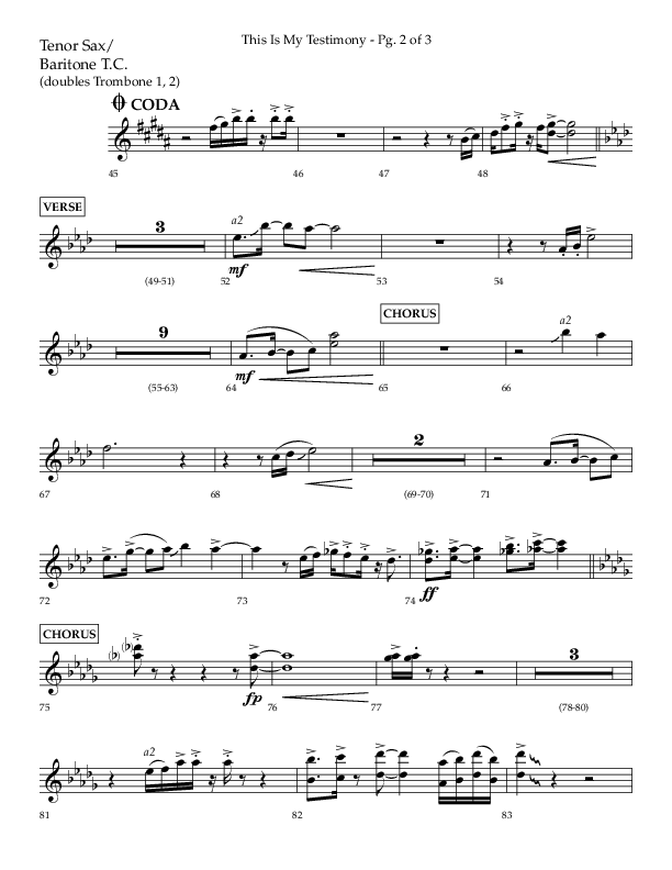 This Is My Testimony with I Love To Tell The Story (Choral Anthem SATB) Tenor Sax/Baritone T.C. (Lifeway Choral / Arr. Bradley Knight)